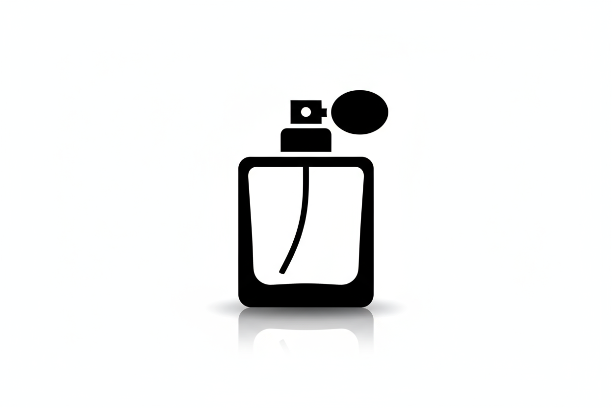 black and white perfume bottle icon 